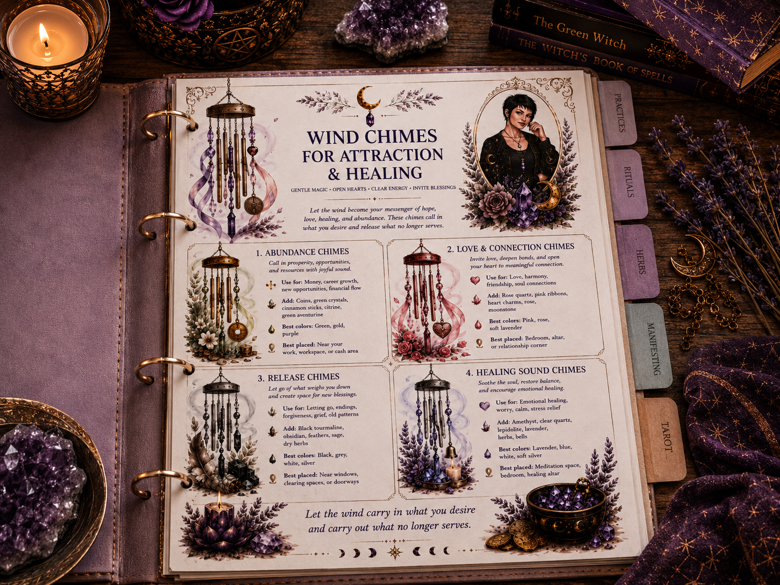 WInd2 Wind Chime Witchcraft Grimoire Pages (Expansion Page Set)